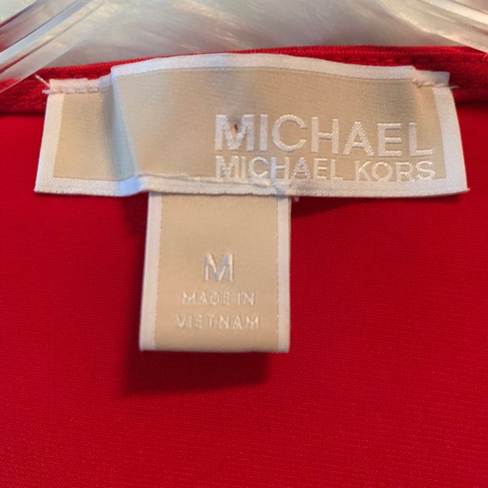 Like New MICHAEL KOHRS Christmas Sleeky Red  Dress - Picture 4 of 5